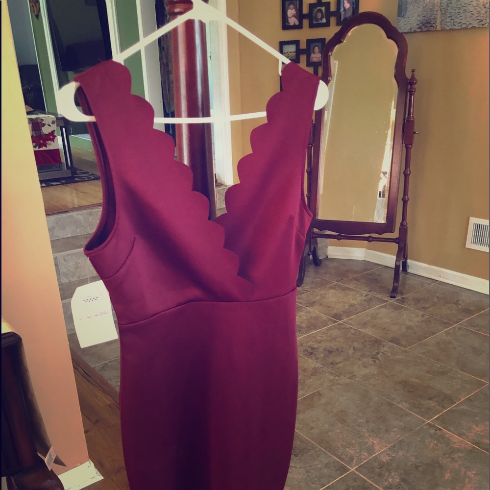 Scalloped mini party dress